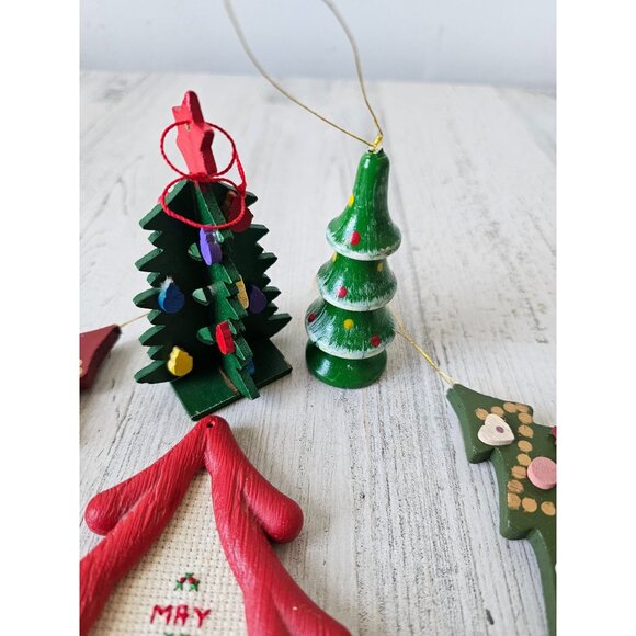 Vintage wooden‎ tree Xmas ornament lot trees - Picture 6 of 7